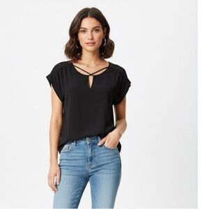 Express Dark Gray Cap Sleeve Satin Blouse Women’s Size Medium